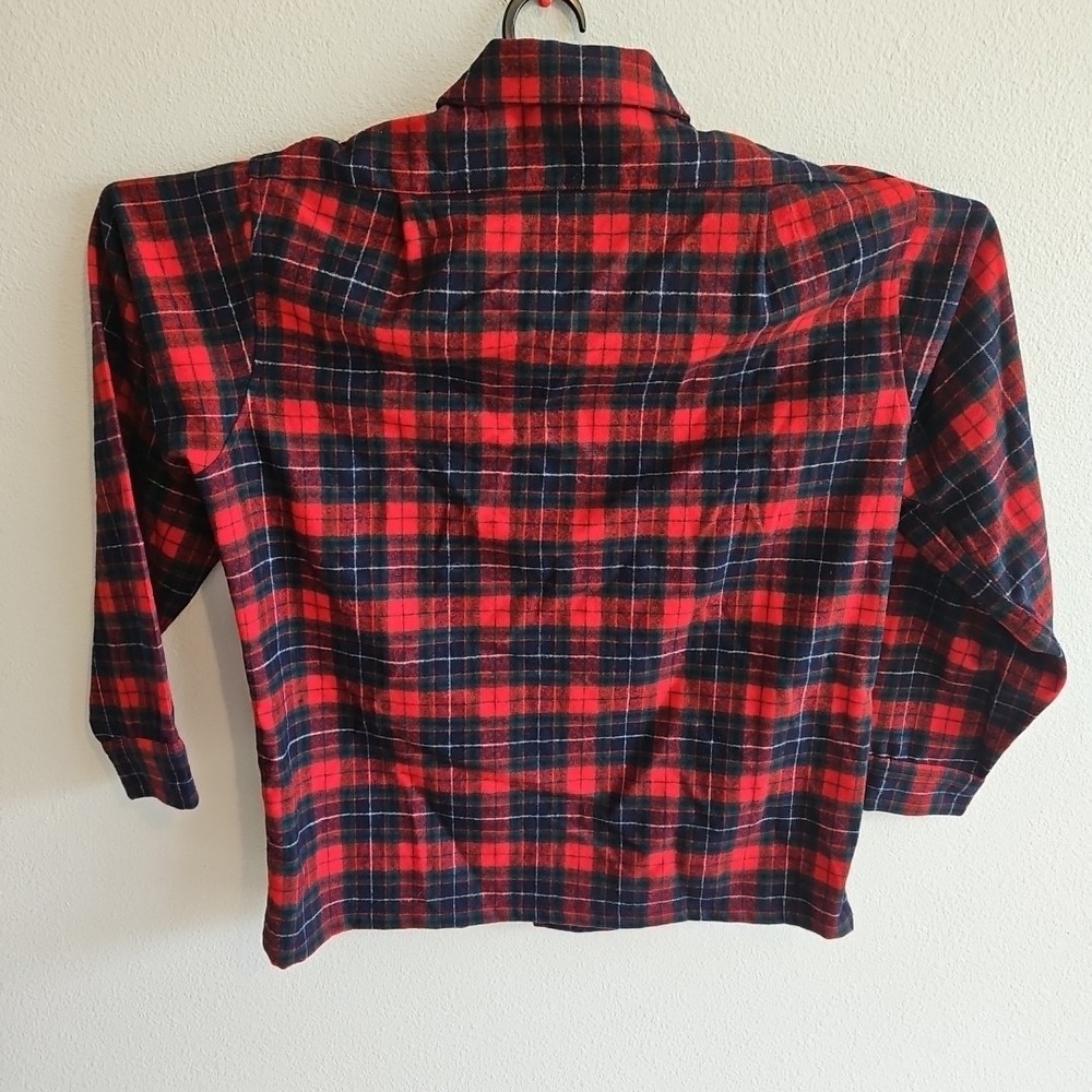 Vintage Pendleton Flannel Shirt Men's Size Large 70s Virgin Wool Red READ DESC - Picture 8 of 8